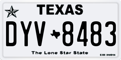 TX license plate DYV8483