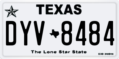 TX license plate DYV8484