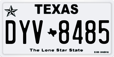 TX license plate DYV8485