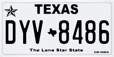 TX license plate DYV8486