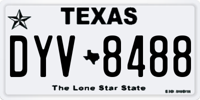 TX license plate DYV8488