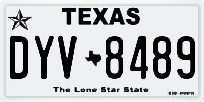 TX license plate DYV8489
