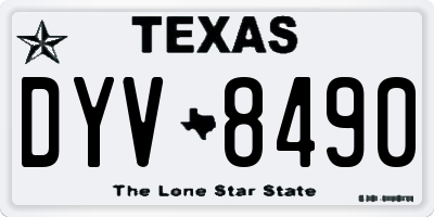 TX license plate DYV8490