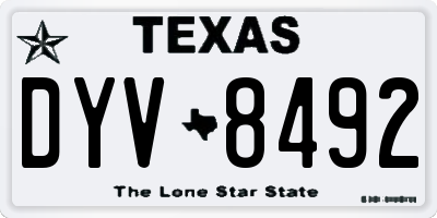 TX license plate DYV8492
