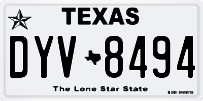 TX license plate DYV8494