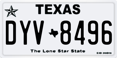 TX license plate DYV8496