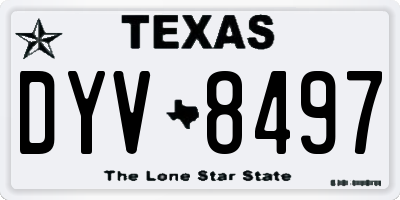 TX license plate DYV8497