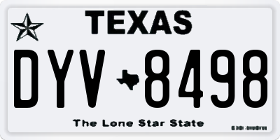TX license plate DYV8498