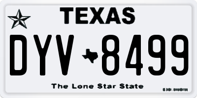 TX license plate DYV8499