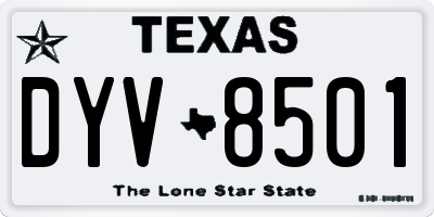 TX license plate DYV8501