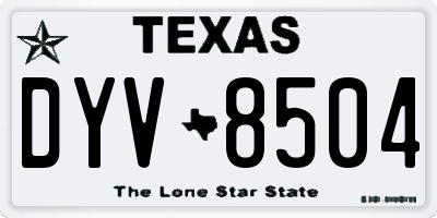 TX license plate DYV8504