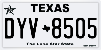 TX license plate DYV8505