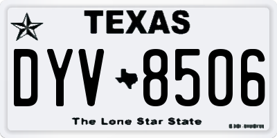 TX license plate DYV8506