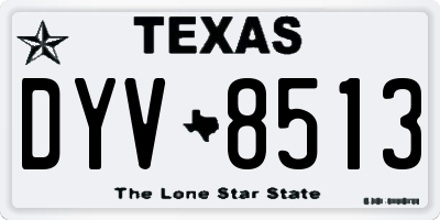 TX license plate DYV8513