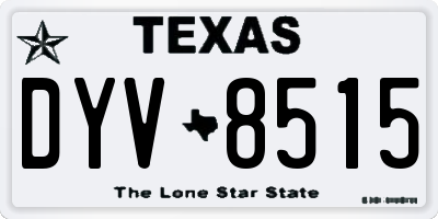 TX license plate DYV8515
