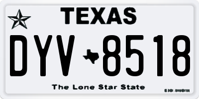 TX license plate DYV8518