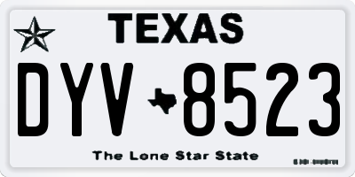 TX license plate DYV8523