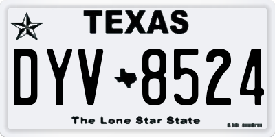 TX license plate DYV8524
