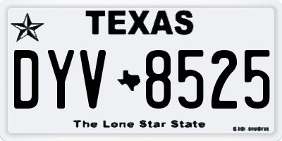 TX license plate DYV8525