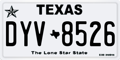 TX license plate DYV8526