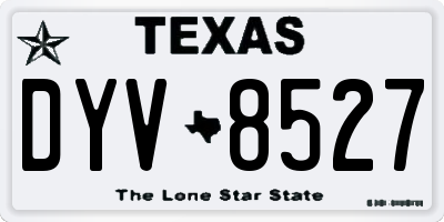 TX license plate DYV8527