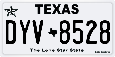 TX license plate DYV8528