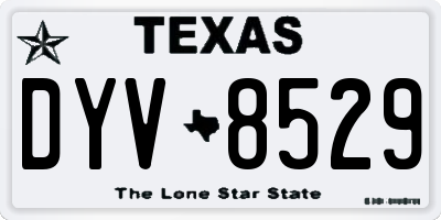 TX license plate DYV8529