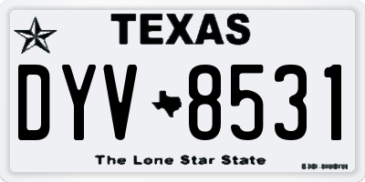 TX license plate DYV8531
