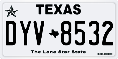 TX license plate DYV8532