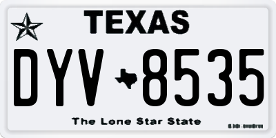 TX license plate DYV8535