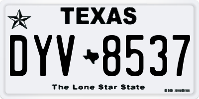 TX license plate DYV8537