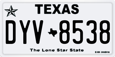 TX license plate DYV8538