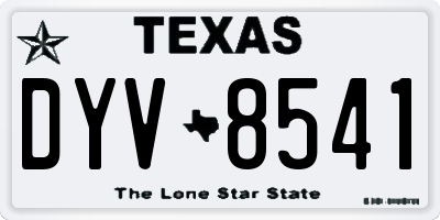 TX license plate DYV8541