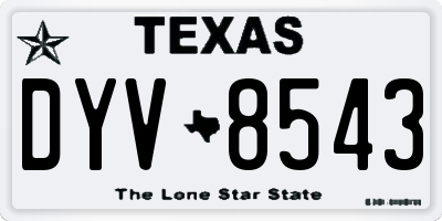 TX license plate DYV8543