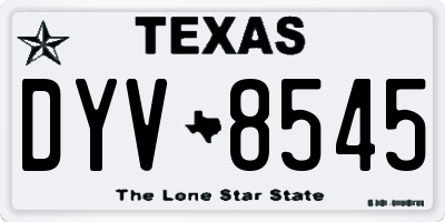 TX license plate DYV8545