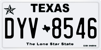 TX license plate DYV8546