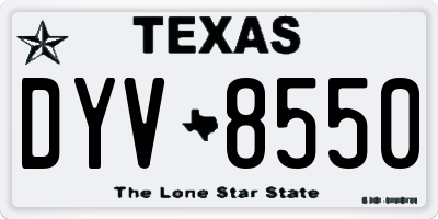 TX license plate DYV8550