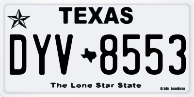 TX license plate DYV8553