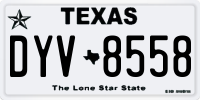 TX license plate DYV8558