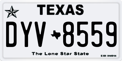 TX license plate DYV8559