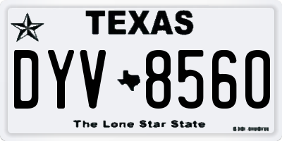 TX license plate DYV8560