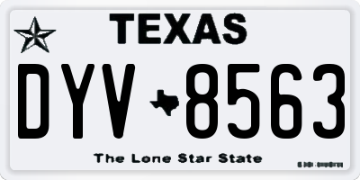 TX license plate DYV8563