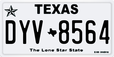 TX license plate DYV8564