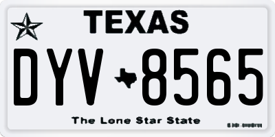 TX license plate DYV8565