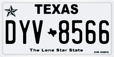 TX license plate DYV8566