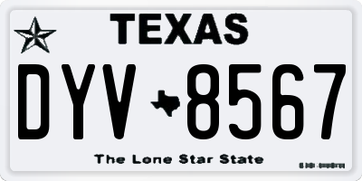 TX license plate DYV8567