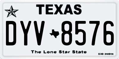 TX license plate DYV8576