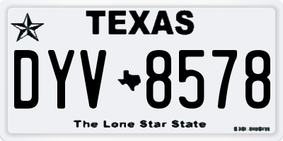 TX license plate DYV8578