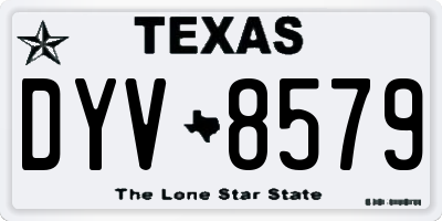 TX license plate DYV8579