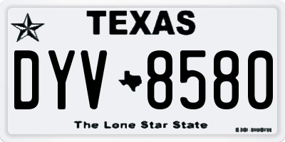 TX license plate DYV8580